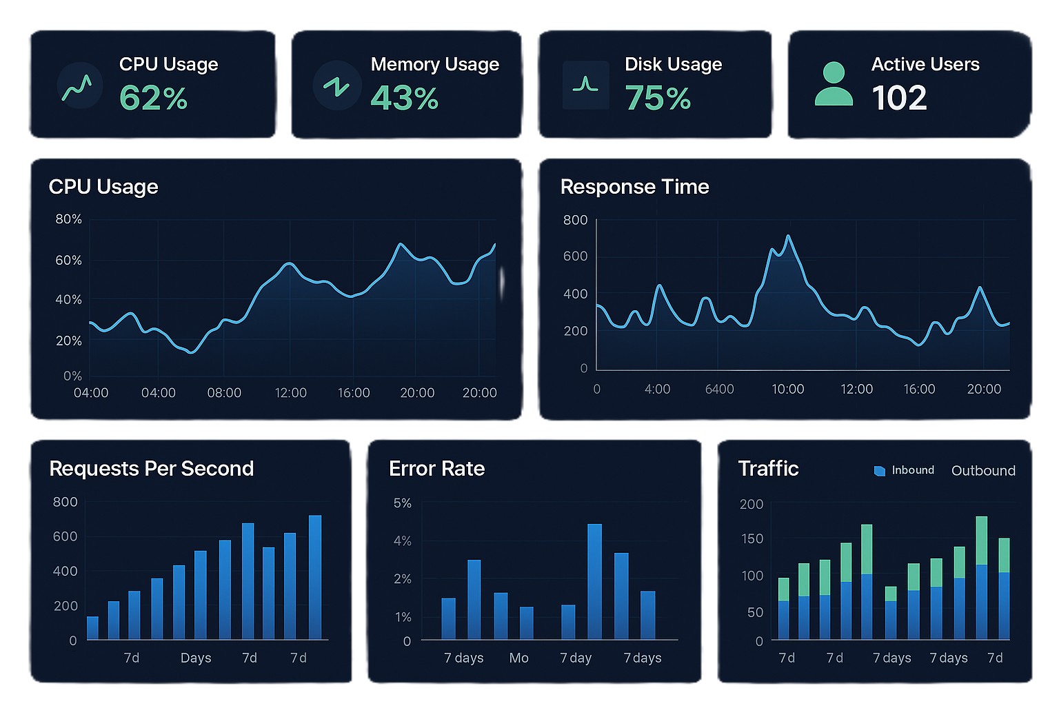 Live monitoring and system statistics